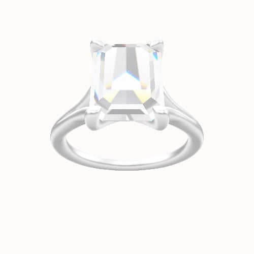 Split Cathedral Engagement Ring With Four Prong Head