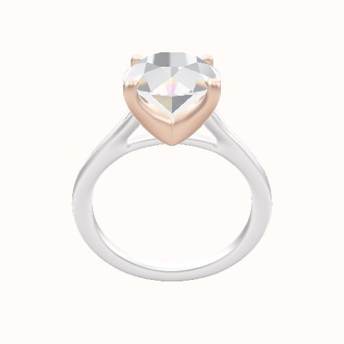 Split Cathedral Engagement Ring With Four Prong Head