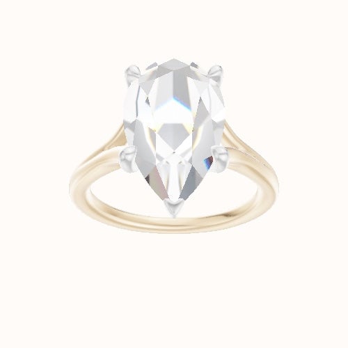 Split Cathedral Engagement Ring With Four Prong Head