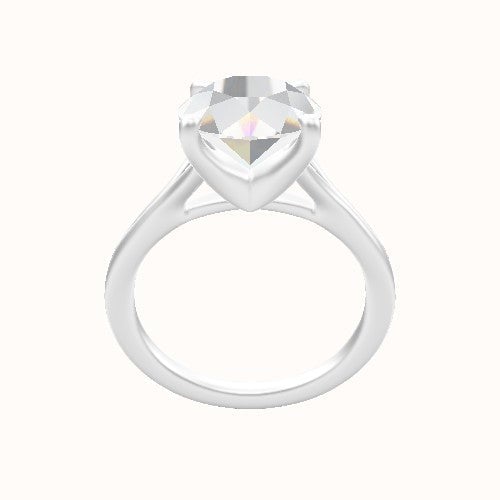 Split Cathedral Engagement Ring With Four Prong Head