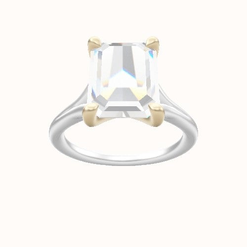 Split Cathedral Engagement Ring With Four Prong Head