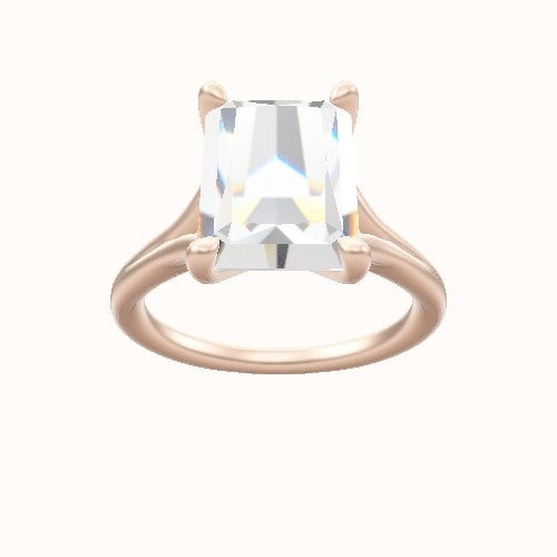 Split Cathedral Engagement Ring With Four Prong Head