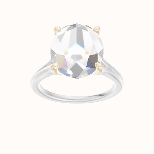 Split Cathedral Engagement Ring With Four Prong Head
