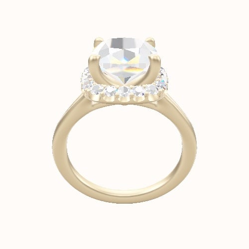 Split Cathedral Engagement Ring With Halo Head