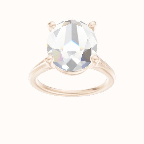 Split Cathedral Engagement Ring With High Set Four Prong Head