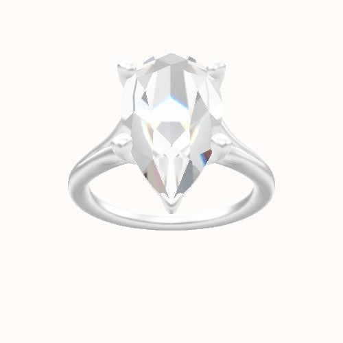 Split Cathedral Engagement Ring With High Set Four Prong Head
