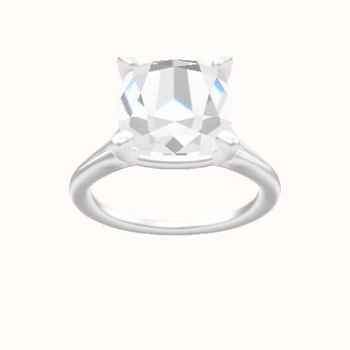 Split Cathedral Engagement Ring With High Set Four Prong Head