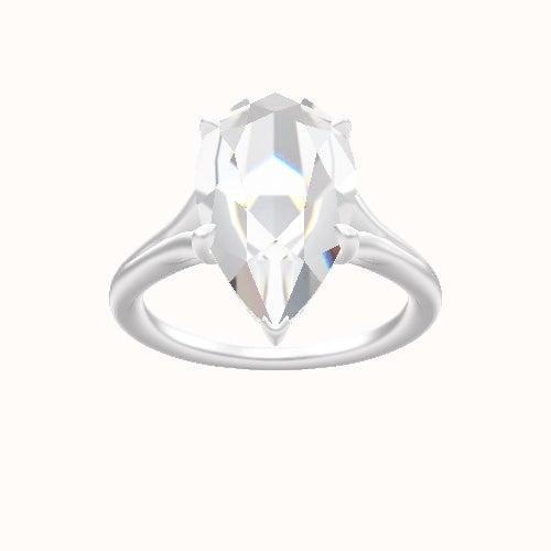 Split Cathedral Engagement Ring With Low Set Pave  Hidden Halo Head