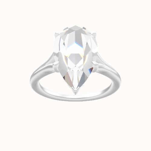 Split Cathedral Engagement Ring With Low Set Pave  Hidden Halo Head