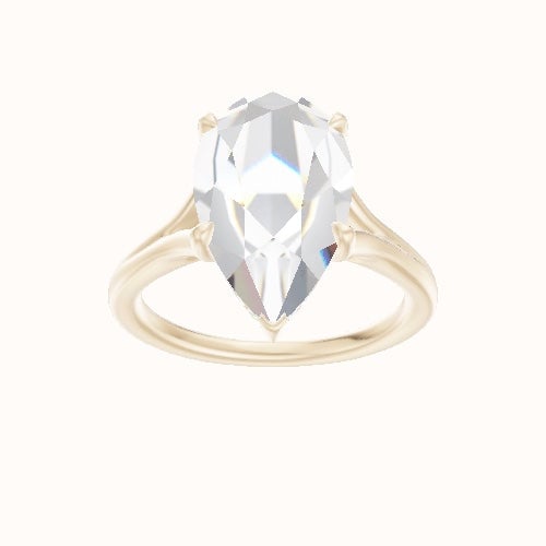 Split Cathedral Engagement Ring With Low Set Pave  Hidden Halo Head and Matching Band