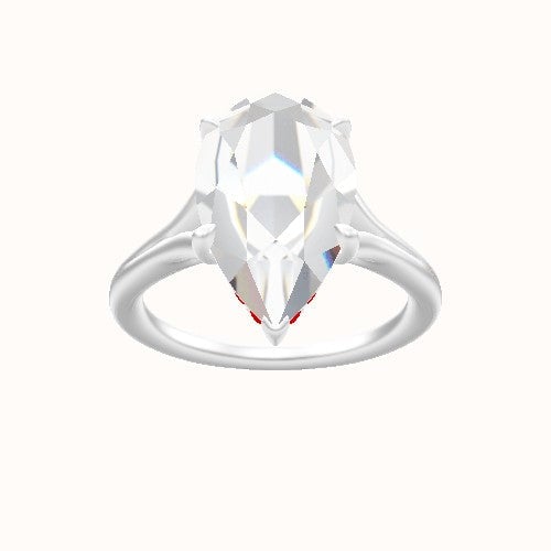 Split Cathedral Engagement Ring With Low Set Pave  Hidden Halo Head