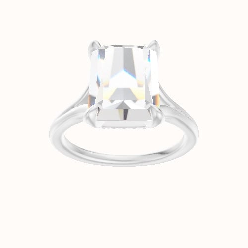 Split Cathedral Engagement Ring With Pave Basket Head