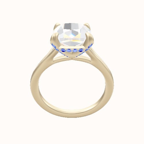 Split Cathedral Engagement Ring With Pave Basket Head