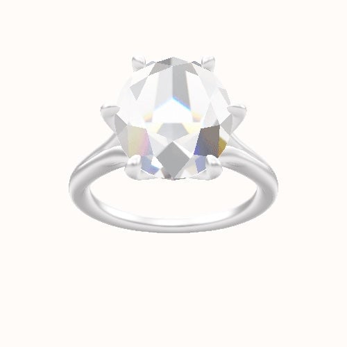Split Cathedral Engagement Ring With Petal Six Prong Head