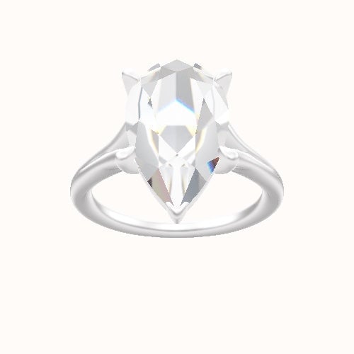 Split Cathedral Engagement Ring With Standard Four Prong Head