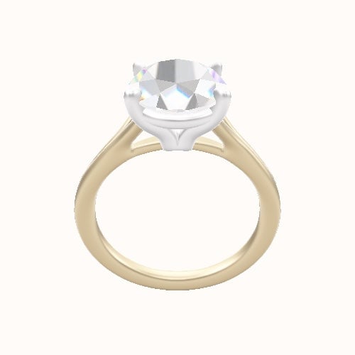 Split Cathedral Engagement Ring With Standard Four Prong Head