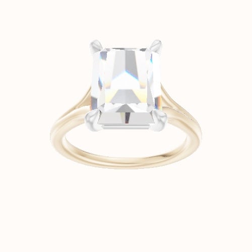 Split Cathedral Engagement Ring With Standard Four Prong Head