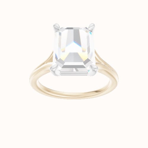 Split Cathedral Engagement Ring With Standard Four Prong Head