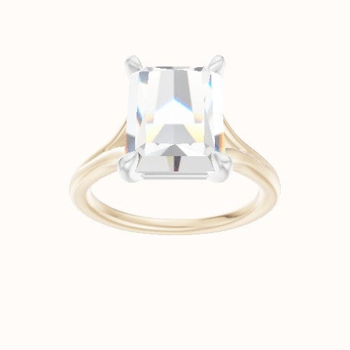 Split Cathedral Engagement Ring With Standard Four Prong Head