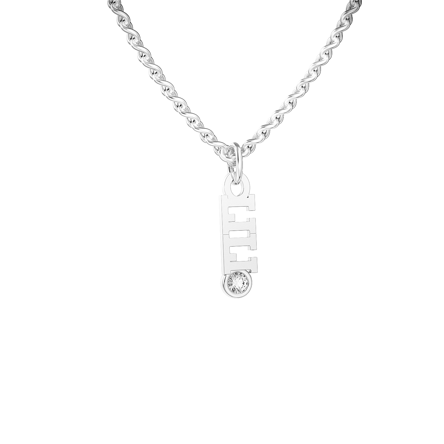 14kt white gold/Necklace - 16-18" Adjustable/Necklace - 18-21" Adjustable/side