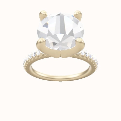 illusion Pave Engagement Ring With Classic Four Prong Head