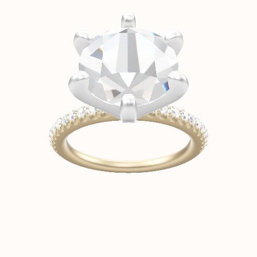 illusion Pave Engagement Ring With Classic Six Prong Head