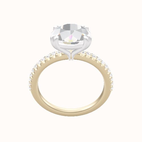 illusion Pave Engagement Ring With Double Prongs Head