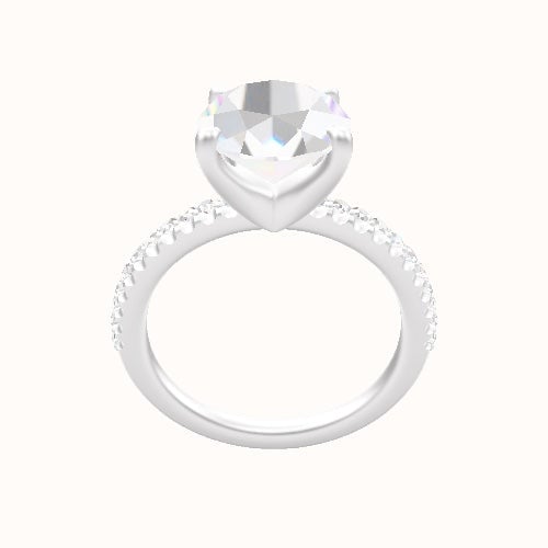 illusion Pave Engagement Ring With Four Prong Head