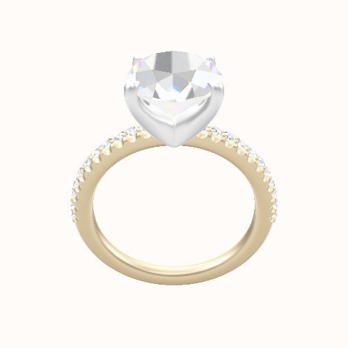 illusion Pave Engagement Ring With Four Prong Head