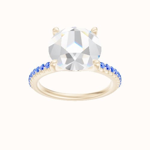 illusion Pave Engagement Ring With Four Prong Head