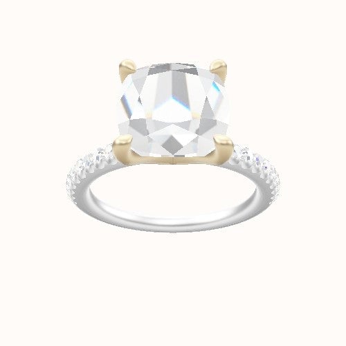 illusion Pave Engagement Ring With Four Prong Head