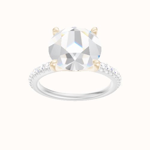 illusion Pave Engagement Ring With Four Prong Head