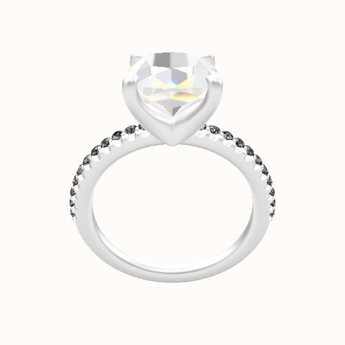 illusion Pave Engagement Ring With Four Prong Head