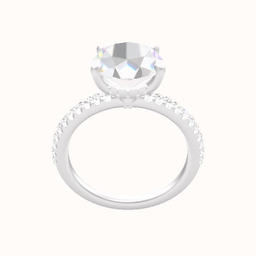 illusion Pave Engagement Ring With Front set gallery Head