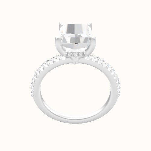 illusion Pave Engagement Ring With Front set gallery Head