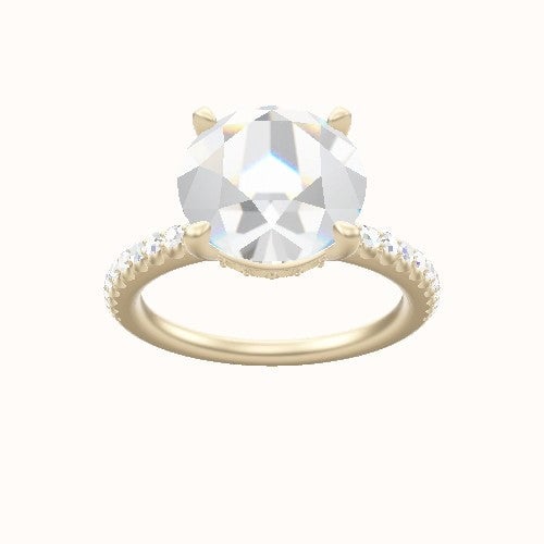 illusion Pave Engagement Ring With Front set gallery Head