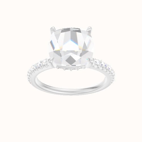illusion Pave Engagement Ring With Front set gallery Head
