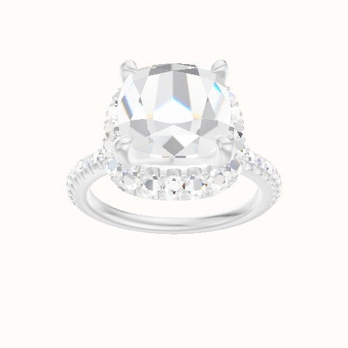 illusion Pave Engagement Ring With Halo Head