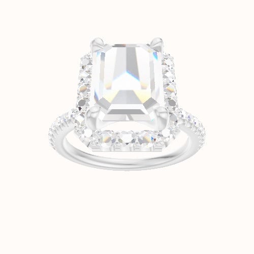 illusion Pave Engagement Ring With Halo Head