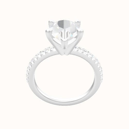 illusion Pave Engagement Ring With High Set Four Prong Head