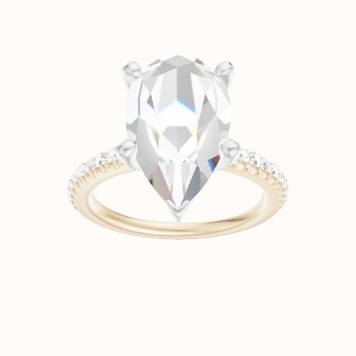 illusion Pave Engagement Ring With High Set Four Prong Head