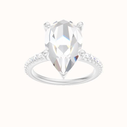 illusion Pave Engagement Ring With High Set Four Prong Head