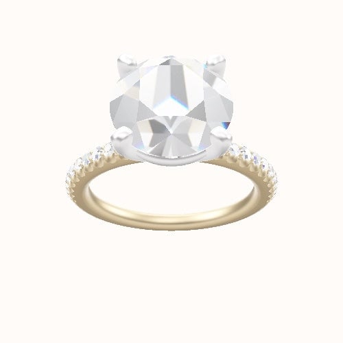illusion Pave Engagement Ring With High Set Four Prong Head