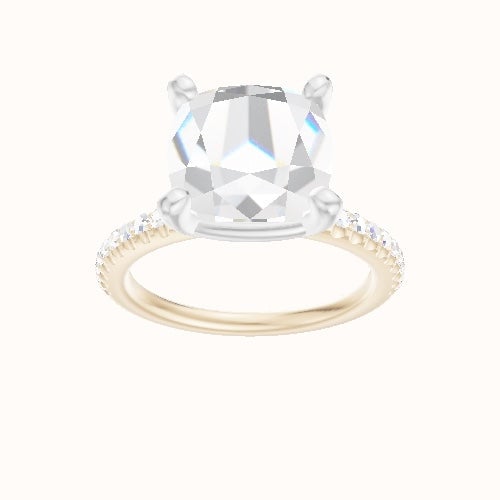 illusion Pave Engagement Ring With High Set Four Prong Head