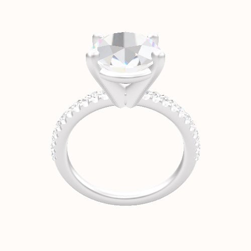 illusion Pave Engagement Ring With High Set Four Prong Head