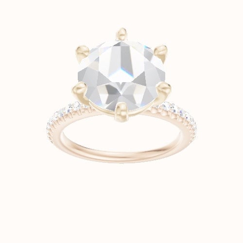 illusion Pave Engagement Ring With High Set Six Prong Head