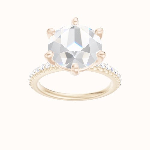 illusion Pave Engagement Ring With High Set Six Prong Head