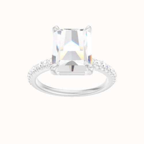 illusion Pave Engagement Ring With Low Set Four Prong Head