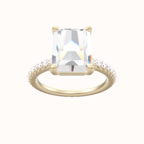 illusion Pave Engagement Ring With Low Set Four Prong Head