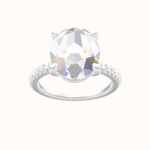 illusion Pave Engagement Ring With Low Set Four Prong Head